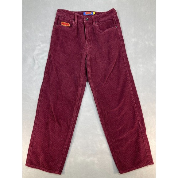 Empyre Pants Mens Size 28x27 Maroon Corduroy Relaxed Baggy Skate Y2K - Picture 1 of 12